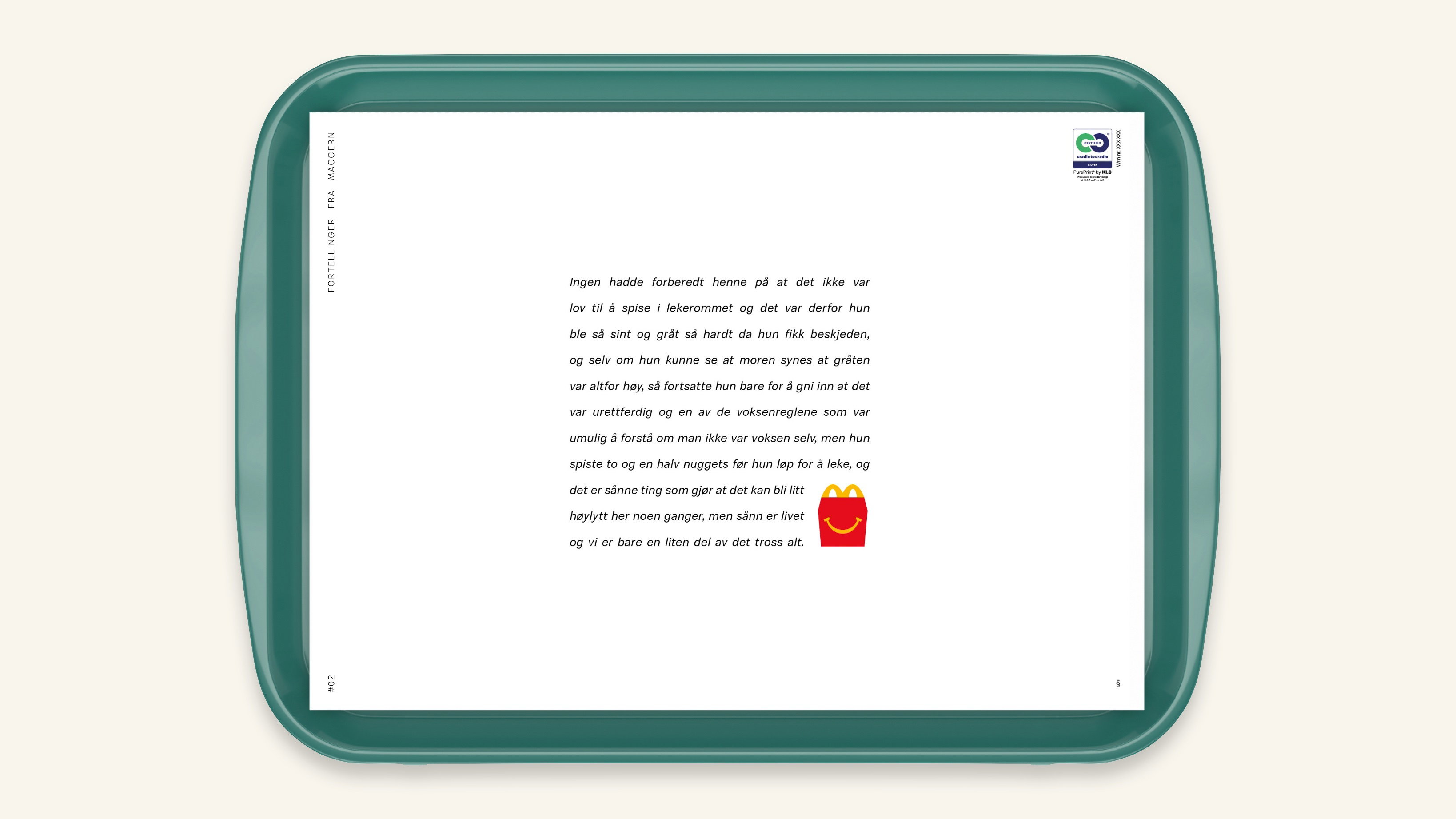 2 Mc Donalds Fortellinger Brettunderlag 1 KF