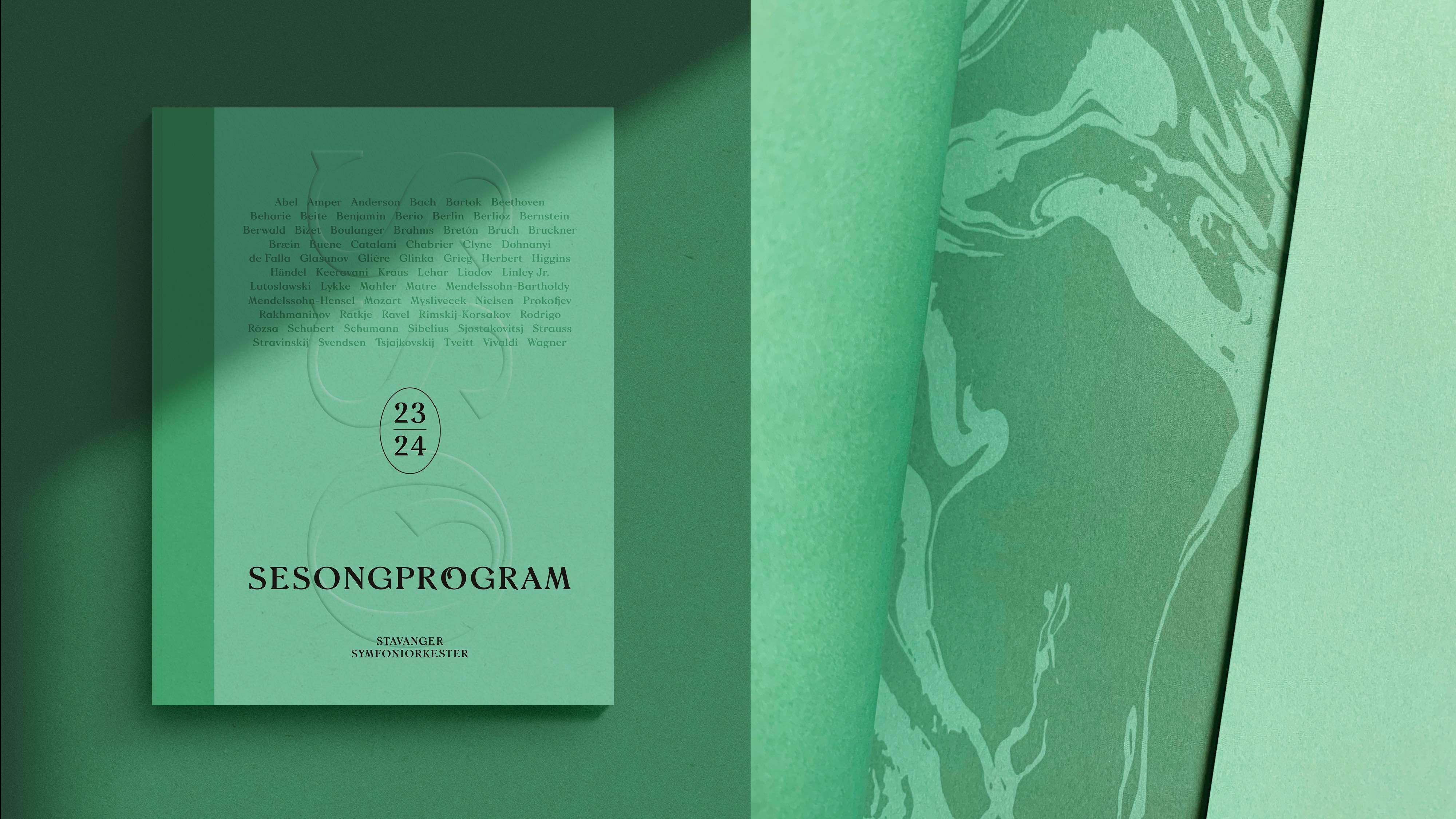 4 Sesongprogram 23-24 Gull Grafisk design print Eli Tangen for Stavanger Symfoniorkester