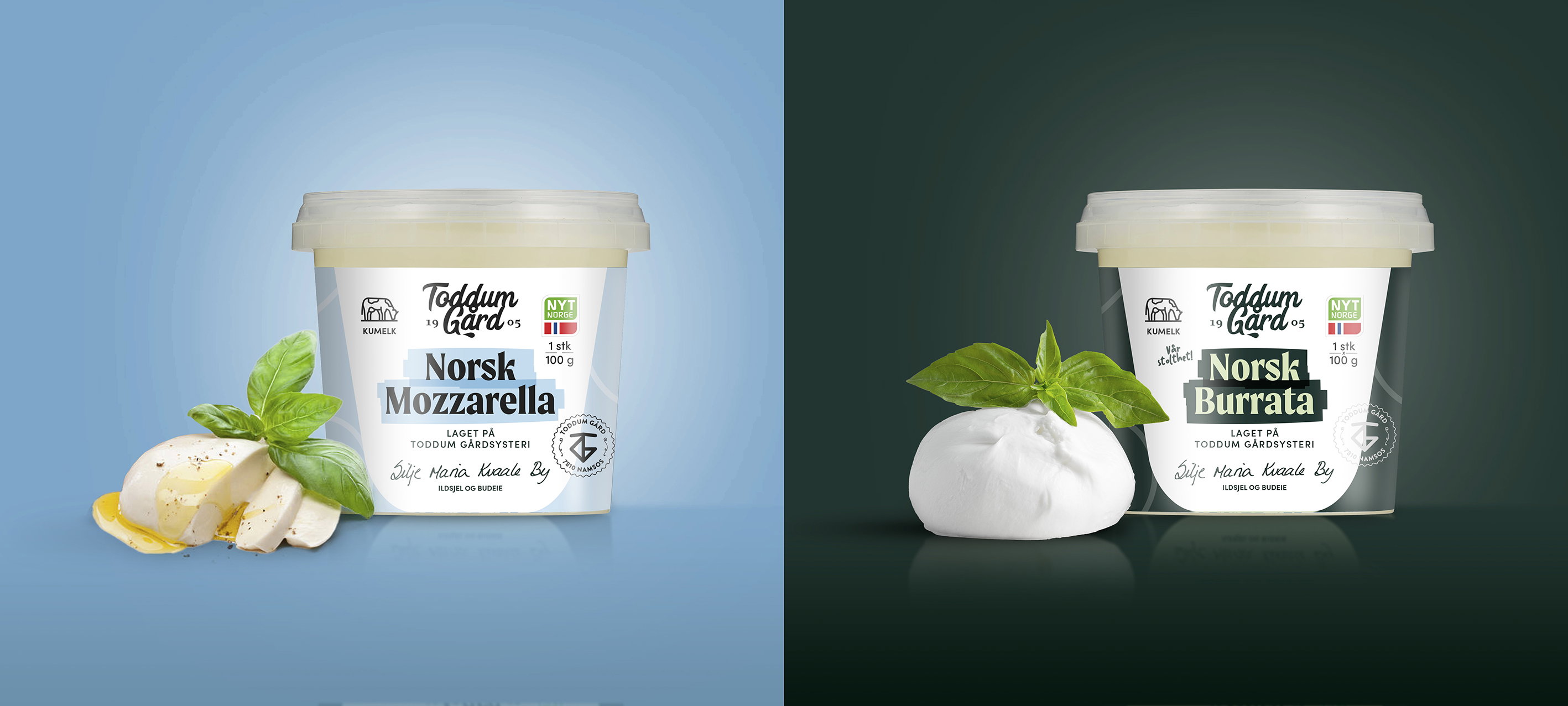 Burrata og Mozzarella Toddum Gard