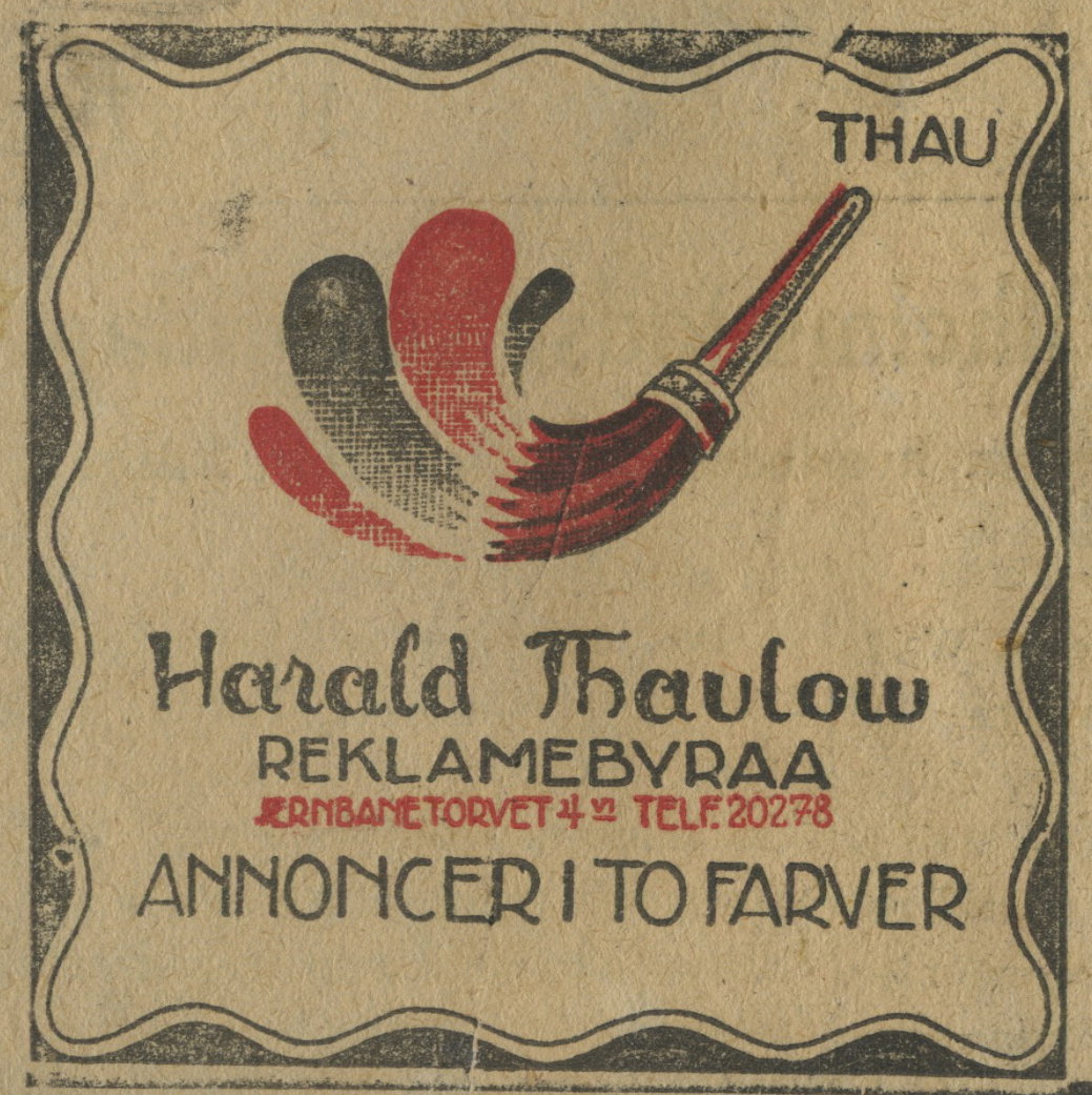 Harald Thaulow Reklamebyrå Annonser i to farger 1926