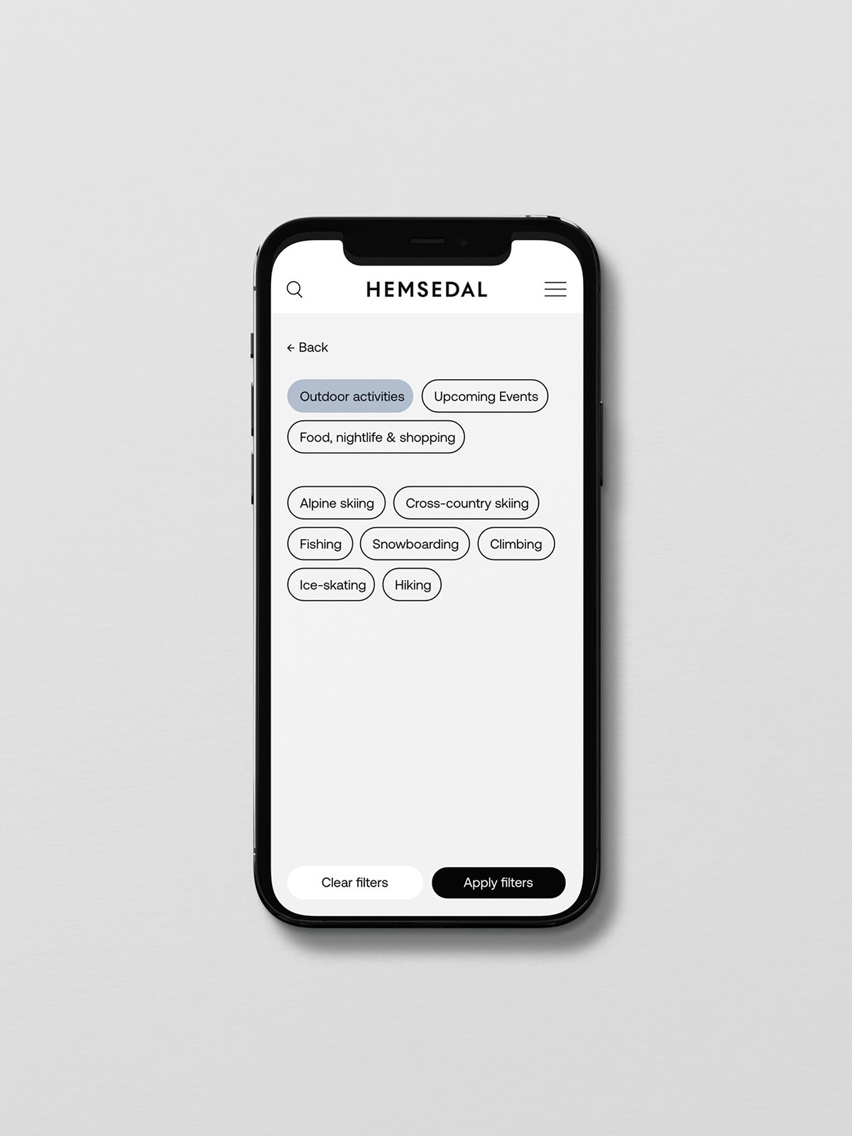 Hemsedal Mobile Filtering
