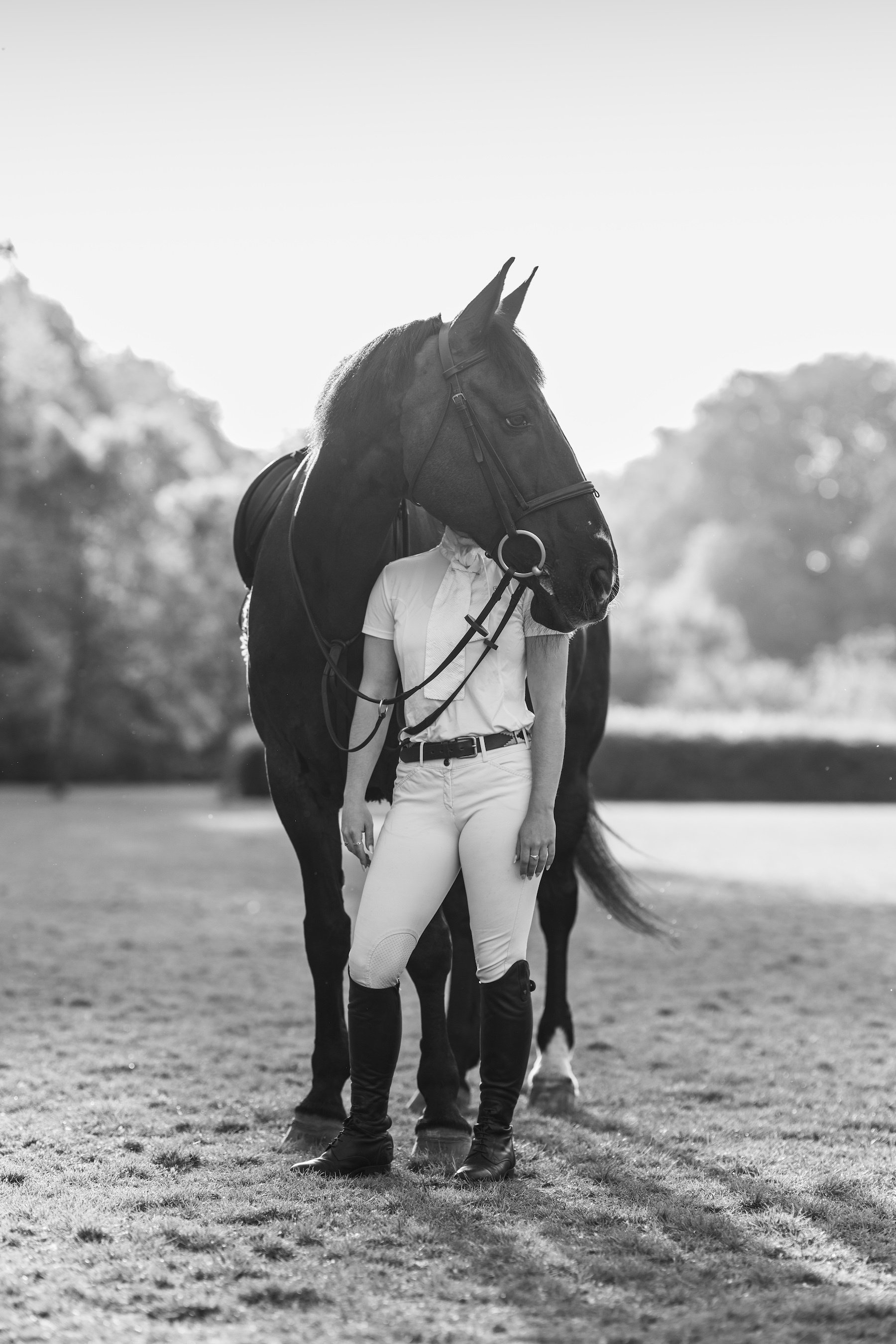 Ms Keller Valentino Hyde Park 2025 Civilian support rider Ms Keller Valentino exercising a cavalry black in Hyde Park a moment of lightness during training