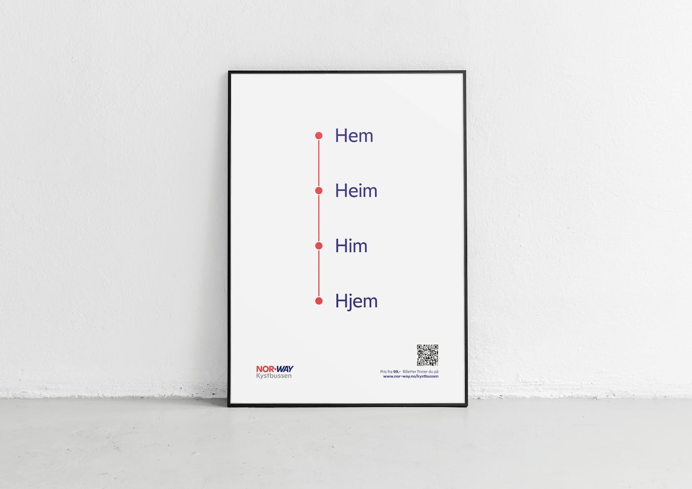 Qlznlxmr kystbussen hem heim him hjem plakat