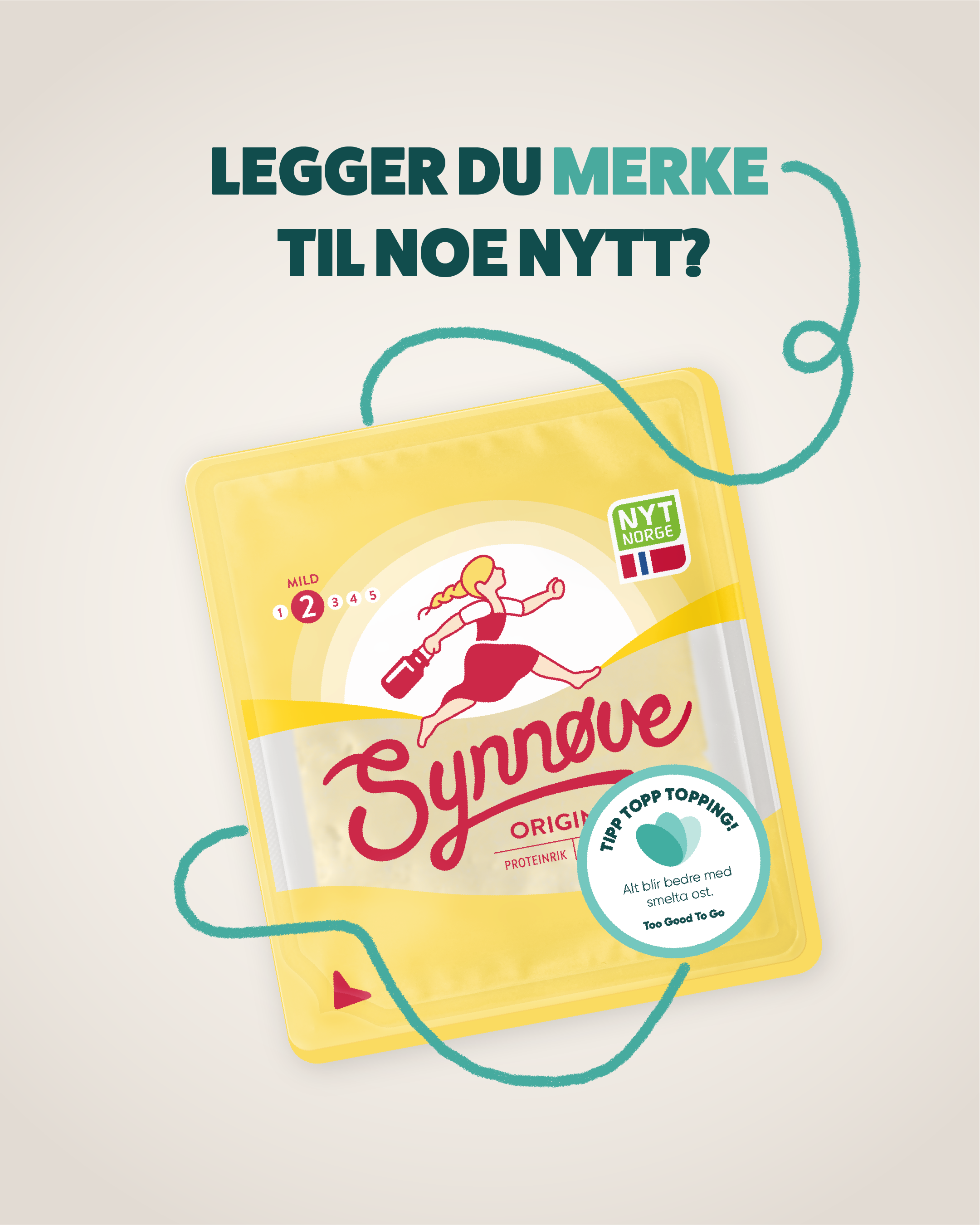 Synnøve ost med matreddermerke