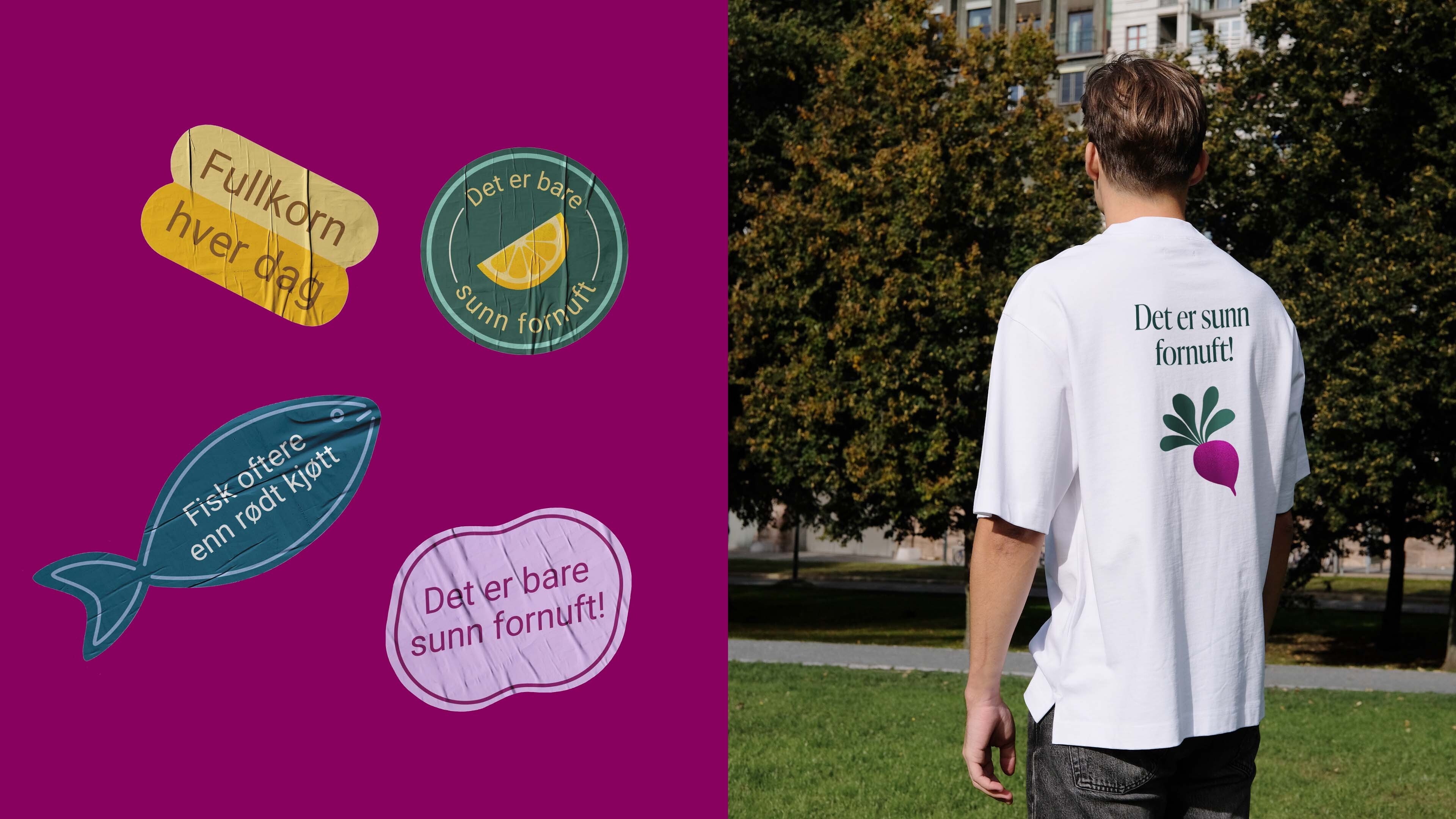 T skjorte og klistremerker