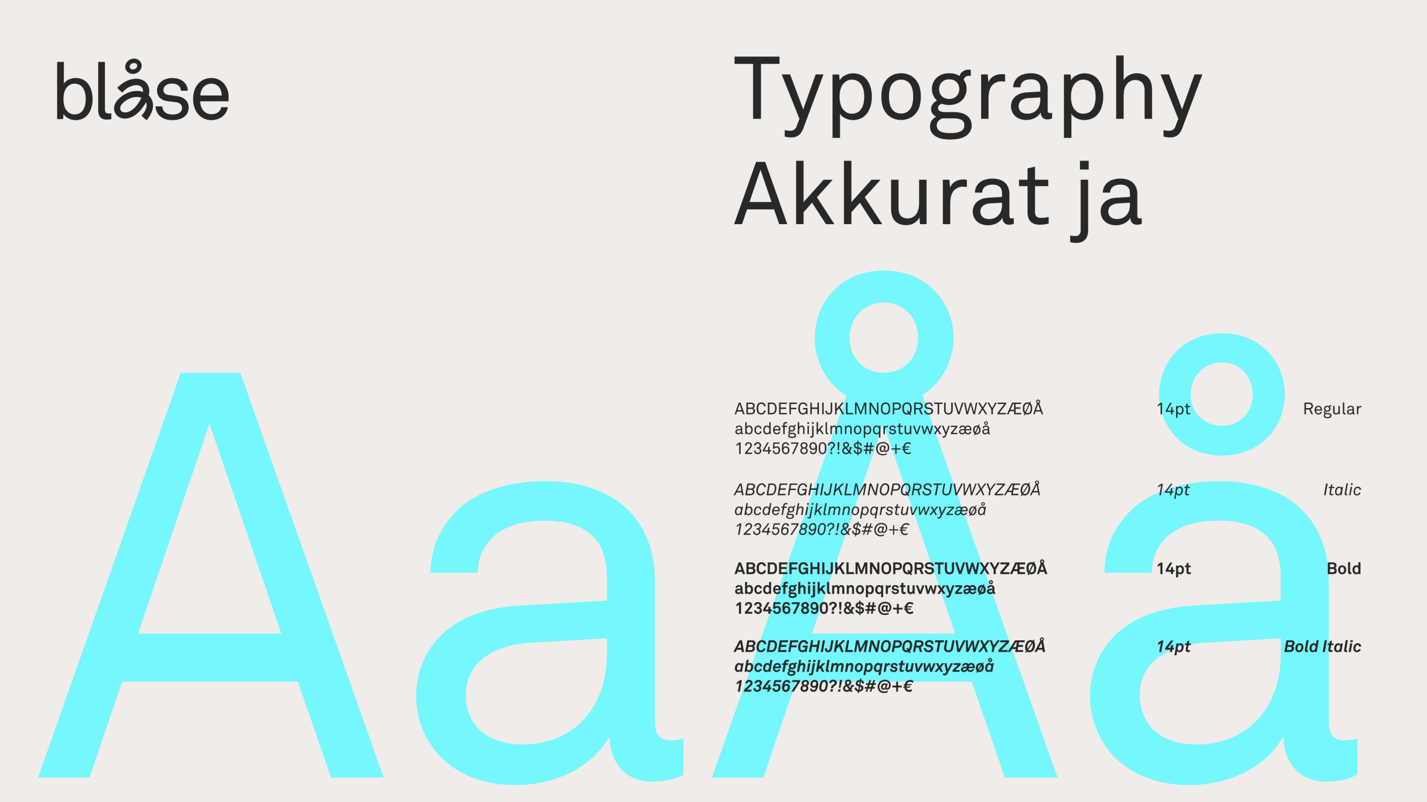 Blaase typography