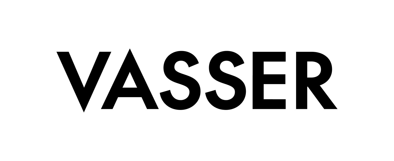 Vasser logo sort luft rundt